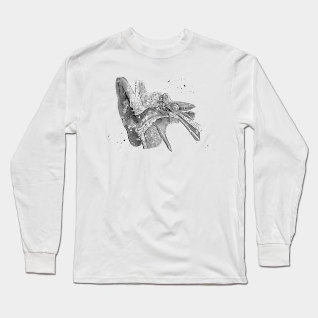 Human ear Long Sleeve T-Shirt by erzebeth